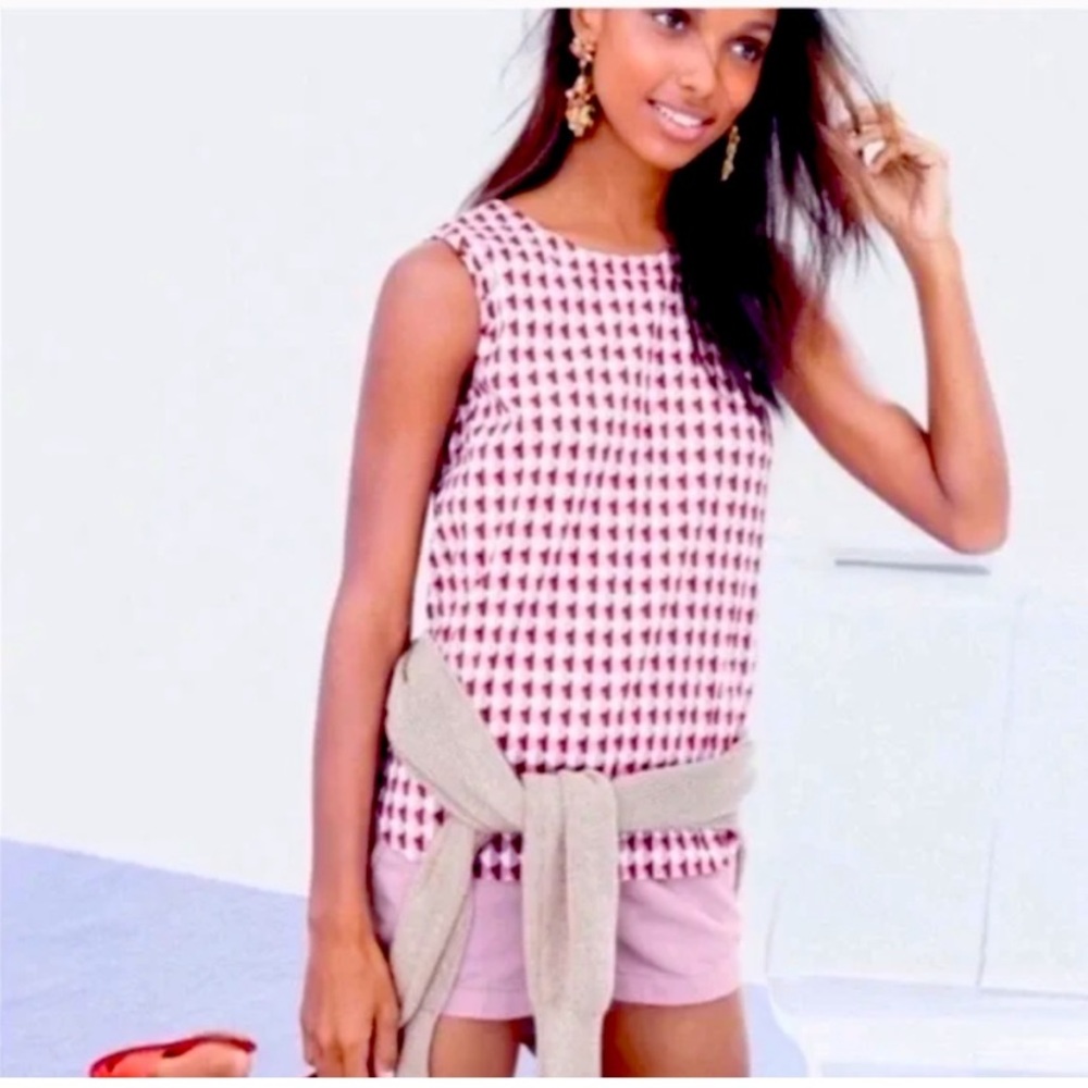 EUC J CREW geo print top